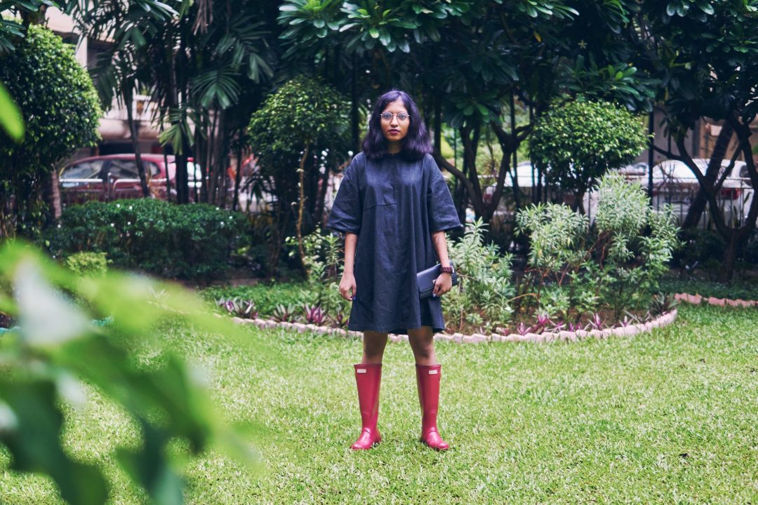 Mumbai Monsoon Style, Hunter Rain Boots Cranberry