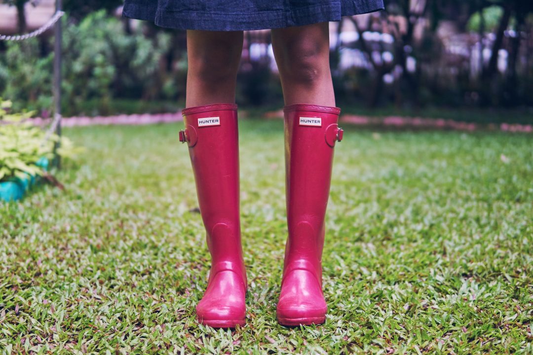Mumbai Monsoon Style, Hunter Original Tall Gloss Rain Boots in Cranberry